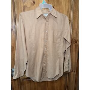 VTG Shapely University Club Orange White Check Long Sleeve Button Down Men’s L